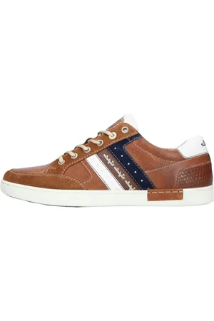 Australian Schoenen, Heren, Veelkleurig, 41 EU, Leer, Bruine Lage Sneakers Nottingham