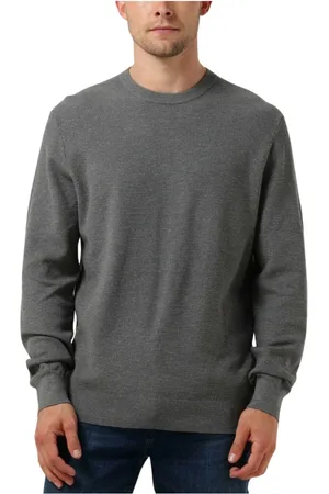 Profuomo Truien, Heren, Grijs, S, Katoen, Heren Crew Neck Pullover Sweater