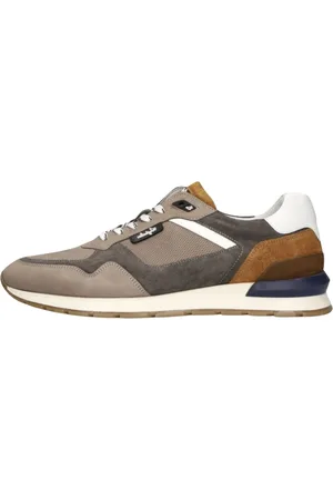 Australian Schoenen, Heren, Veelkleurig, 41 EU, Leer, Taupe Suede Lage Sneakers