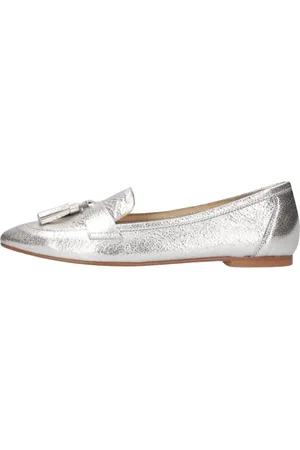 CTWLK. Schoenen, Dames, Grijs, 38 EU, Leer, Zilver Metallic Ballerina
