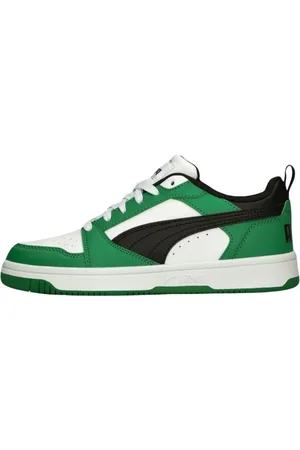 PUMA Schoenen, Heren, Groen, 39 EU, Leer, Lage Sneakers Rebound V6
