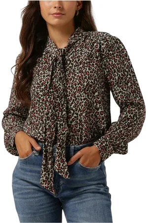 Scotch&Soda Blouses & Shirts, Dames, Veelkleurig, S, Groene Stropdas Hals Blouse Shirt
