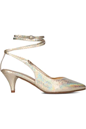 Toral Schoenen, Dames, Geel, 39 EU, Leer, Gouden Croco Wrap Pump Nor