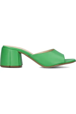 Lina Locchi Schoenen, Dames, Groen, 39 EU, Lime Slippers Stijlvol Comfortabel