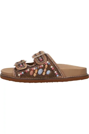 Inuovo Schoenen, Dames, Veelkleurig, 40 EU, Leer, Kleurrijke Kralenslippers