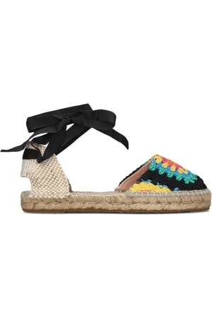MANEBI Schoenen, Dames, Veelkleurig, 39 EU, Dames Espadrilles met Enkelband