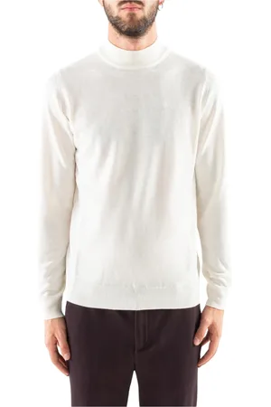 COR SINE LABE DOLI Truien, Heren, Wit, M, Wol, Turtleneck Jumpers in Extrafijne Wol