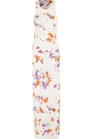Des Phemmes Kleedjes, Dames, Veelkleurig, S, Katoen, Tie Dye Geborduurde Katoenen Jurk