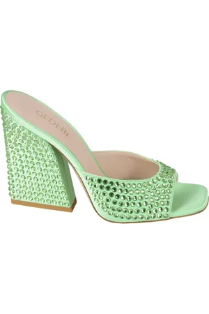 GEDEBE Schoenen, Dames, Groen, 40 EU, Satijn, Elegante Satijnen Clutch Tas