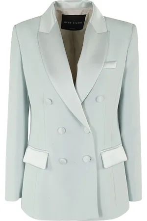 HEBE STUDIO Jassen, Dames, Groen, S, Polyester, Elegante Georgia Blazer in Cady Stof