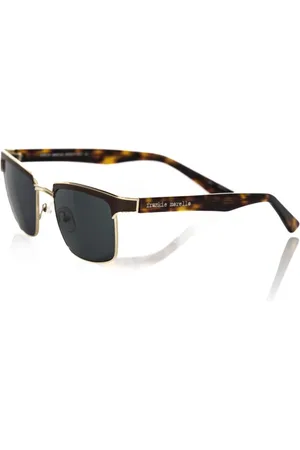 FRANKIE MORELLO Accessoires, Heren, Bruin, ONE Size, Elegante Clubmaster zonnebril met getinte lenzen