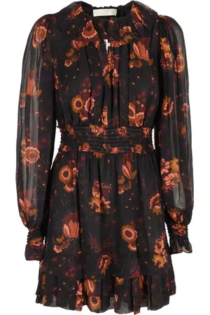 ULLA JOHNSON Kleedjes, Dames, Veelkleurig, M, Polyester, Stijlvolle Adara Jurk voor Vrouwen