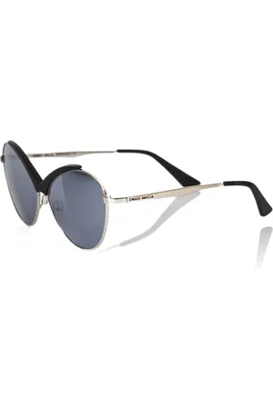FRANKIE MORELLO Accessoires, Dames, Zwart, ONE Size, Chique Vlinder Metalen Zonnebril
