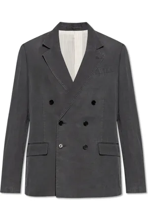 AllSaints Jassen, Heren, Grijs, 4Xs, Leer, `Slate` Blazer