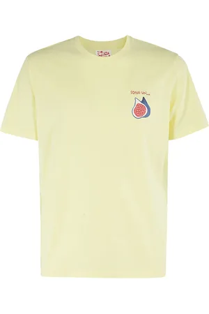 MC2 SAINT BARTH Tops, Heren, Geel, M, Katoen, Klassiek Katoenen T-Shirt