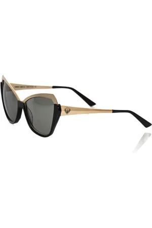 FRANKIE MORELLO Accessoires, Dames, Zwart, ONE Size, Stijlvolle Bicolor Cat Eye Zonnebril
