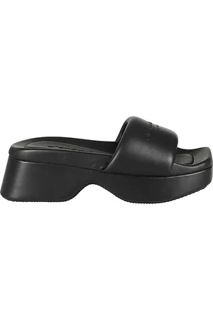Alexander Wang Schoenen, Dames, Zwart, 39 EU, Leer, Stijlvolle Slide Sandalen