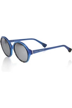 FRANKIE MORELLO Accessoires, Dames, Blauw, ONE Size, Stijlvol Blauwe Ronde Zonnebril