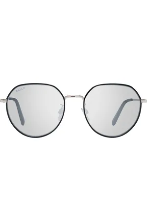 Bally Accessoires, Dames, Zwart, ONE Size, Stijlvolle ronde zonnebril met grijze lenzen