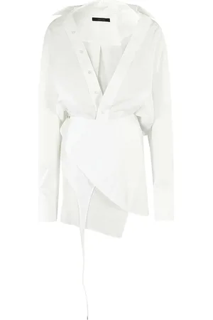 SSHEENA Blouses & Shirts, Dames, Wit, S, Katoen, Elegante Jurk
