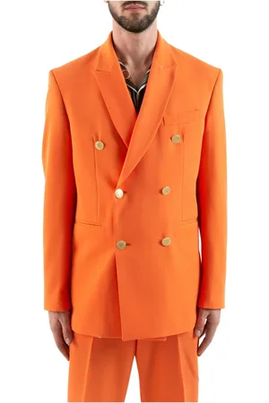 COR SINE LABE DOLI Jassen, Heren, Oranje, M, Double-breasted jassen met lans revers