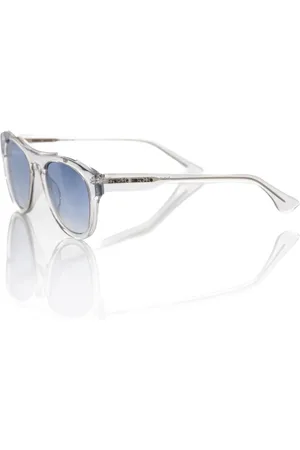 FRANKIE MORELLO Accessoires, Heren, Wit, ONE Size, Blauwe Lens Wayfarer Zonnebril
