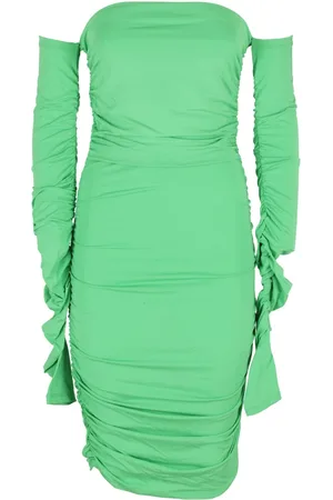 Andamane Kleedjes, Dames, Groen, S, Linnen, Mini Linnen Jurk