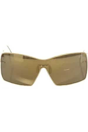 FRANKIE MORELLO Accessoires, Dames, Geel, ONE Size, Champagne Mirror Shield Zonnebril