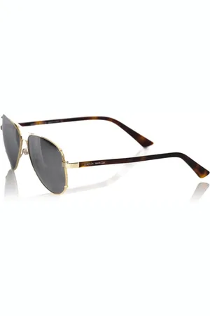 FRANKIE MORELLO Accessoires, Heren, Geel, ONE Size, Gouden Aviator Zonnebril Gerookte Lenzen