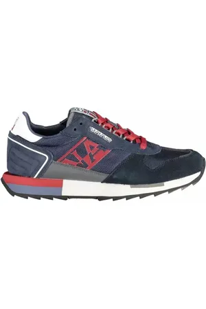 Napapijri Schoenen, Heren, Veelkleurig, 40 EU, Leer, Blauwe Logo Sneaker Sportschoen