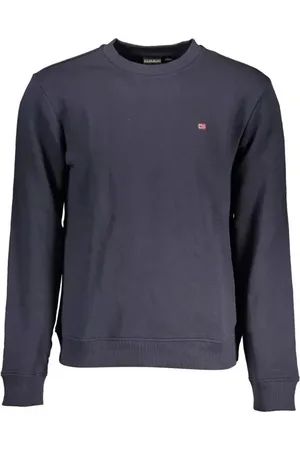 Napapijri Truien, Heren, Blauw, M, Katoen, Blauwe Geborduurde Logo Crew Neck Sweater