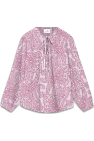 MC2 SAINT BARTH Blouses & Shirts, Dames, Veelkleurig, M, Kasjmier, Zijden Voile Kasjmierprint Damesblouse