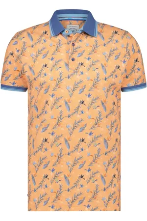 A fish named fred Tops, Heren, Oranje, L, Katoen, Oranje Polo Shirt Korte Mouw