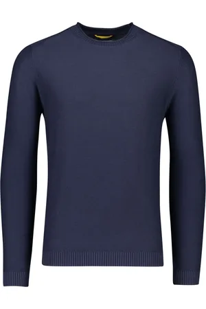 Camel Active Truien, Heren, Blauw, L, Katoen, Donkerblauwe Ronde Hals Trui