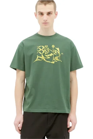 Brain Dead Tops, Heren, Groen, L, Katoen, Grafische Print Katoenen T-shirt