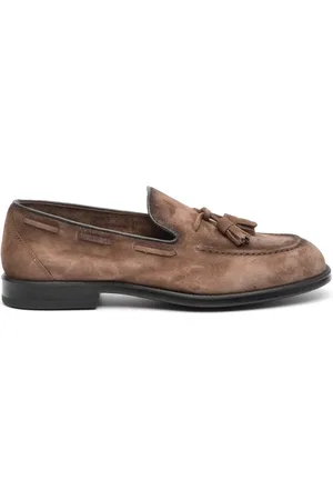 Alexander Hotto Schoenen, Heren, Bruin, 42 EU, Suède, Bruine Suède Loafer met Kwastjes