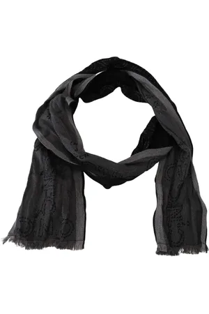 Costume National Accessoires, Heren, Zwart, ONE Size, Wol, Wollen sjaal met logodetails