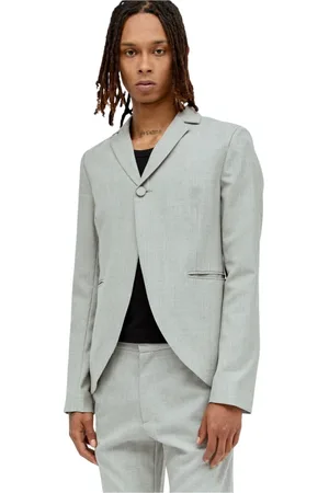 AARON ESH Jassen, Heren, Grijs, L, Katoen, Peplum Cut-Away Blazer