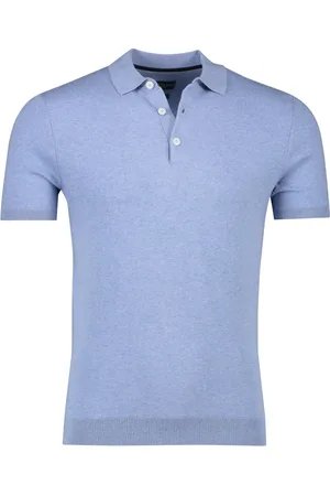 Cavallaro Napoli Tops, Heren, Blauw, S, Katoen, Lichtblauw poloshirt met korte mouwen