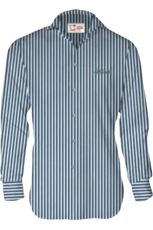 MC2 SAINT BARTH Overhemden, Heren, Veelkleurig, XL, Linnen, Gestreept Linnen Overhemd Diverse Kleuren