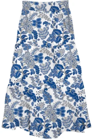 MC2 SAINT BARTH Rokken, Dames, Veelkleurig, S, Bloemen zijden maxi rok