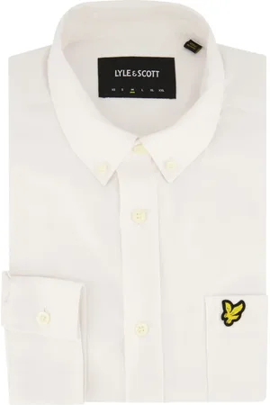 Lyle & Scott Overhemden, Heren, Wit, 2Xl, Katoen, Casual wit overhemd met lange mouwen