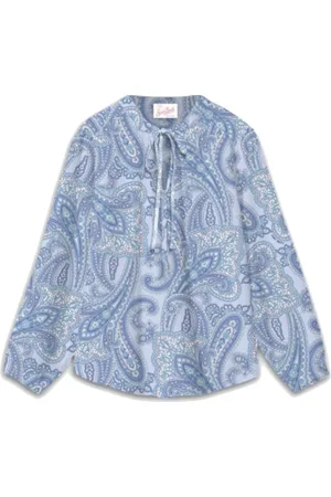 MC2 SAINT BARTH Blouses & Shirts, Dames, Veelkleurig, M, Kasjmier, Zijden Voile Kasjmierprint Damesblouse