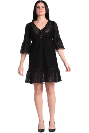 ALVIERO MARTINI 1A CLASSE Kleedjes, Dames, Zwart, S, Zwarte Geo Classic Jurk Kort Trendy