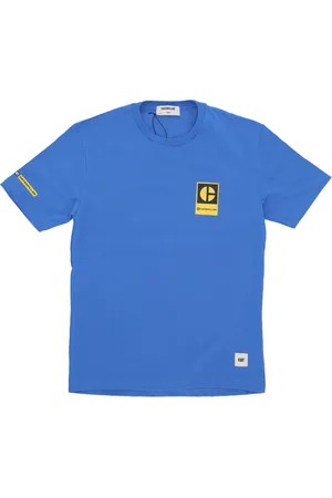 Caterpillar Tops, Heren, Blauw, M, Block C Logo Tee Skydiver