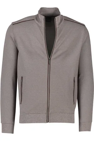 Bugatti Sweatshirts & Hoodies, Heren, Bruin, 3Xl, Katoen, Bruin Geruit Vest met Rits