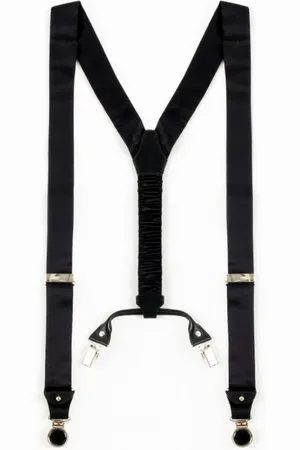 COR SINE LABE DOLI Accessoires, Heren, Zwart, ONE Size, Gekruiste zijden bretels met keramische clip