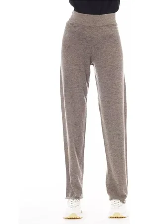 ALPHA STUDIO Broeken, Dames, Bruin, S, Nylon, Bruine Nylon Hoge Taille Broek