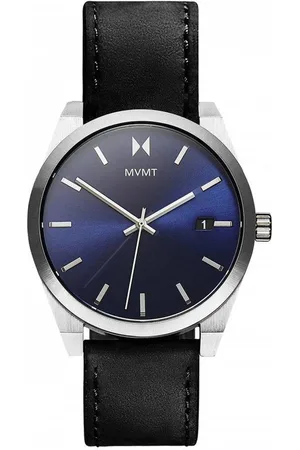 MVMT Accessoires, Heren, Zwart, ONE Size, Nitro Leren Datum Venster Horloge
