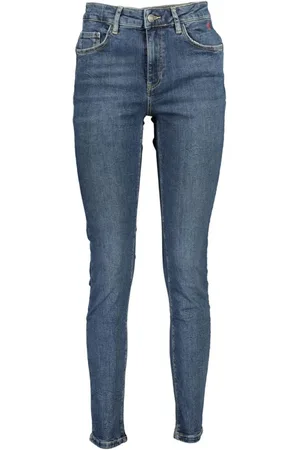 Desigual Jeans, Dames, Blauw, M, Katoen, Blauwe Katoenen Slim Fit Jeans